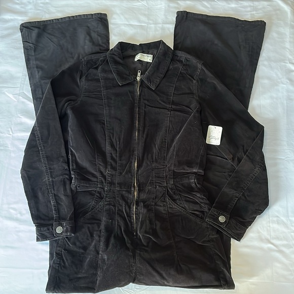 Free People We The Free Jayde Cord Flare Jumpsuit Black M and XL NEW WITH TAGS - Picture 6 of 13